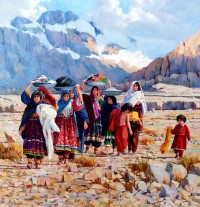 Naseeb Khan, 30 x 30 Inch, Oil on Canvas, Landscape Painting, AC-NSBK-014 Naseeb Khan, 30 x 30 Inch, Oil on Canvas, Landscape Painting, AC-NSBK-014